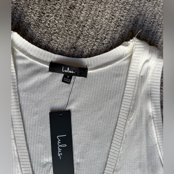 Lulu's White Ribbed Tank Top - Picture 3 of 4